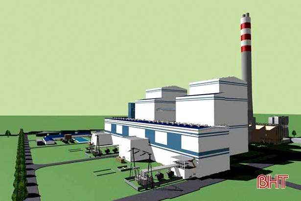 Phối cảnh 3D nhà máy chính của dự án Nhà máy Nhiệt điện BOT Vũng Áng 2 do Công ty TNHH Nhiệt điện Vũng Áng 2 (VAPCO) làm chủ đầu tư.