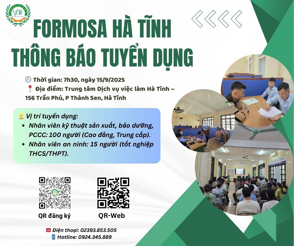 Cơ hội việc làm và học nghề miễn phí tại Formosa Hà Tĩnh