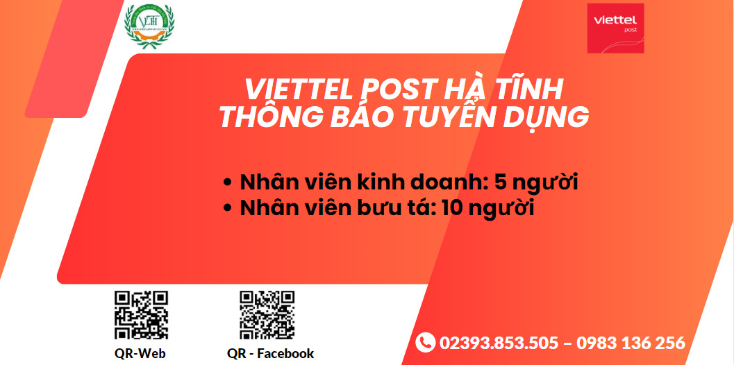 Viettel Post Hà Tĩnh thông báo tuyển dụng nhân sự