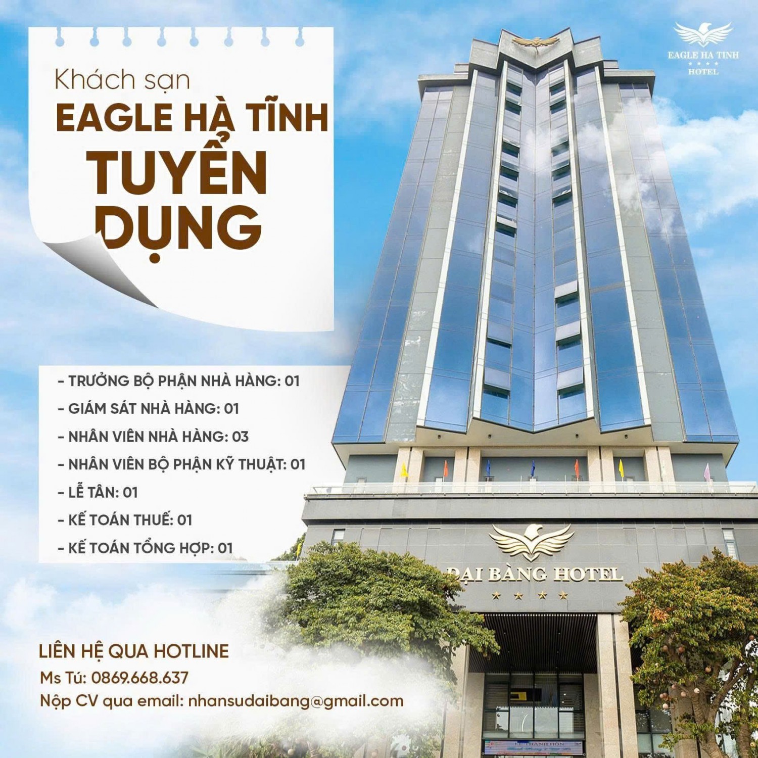 Khách sạn Eagle Hà Tĩnh tuyển dụng