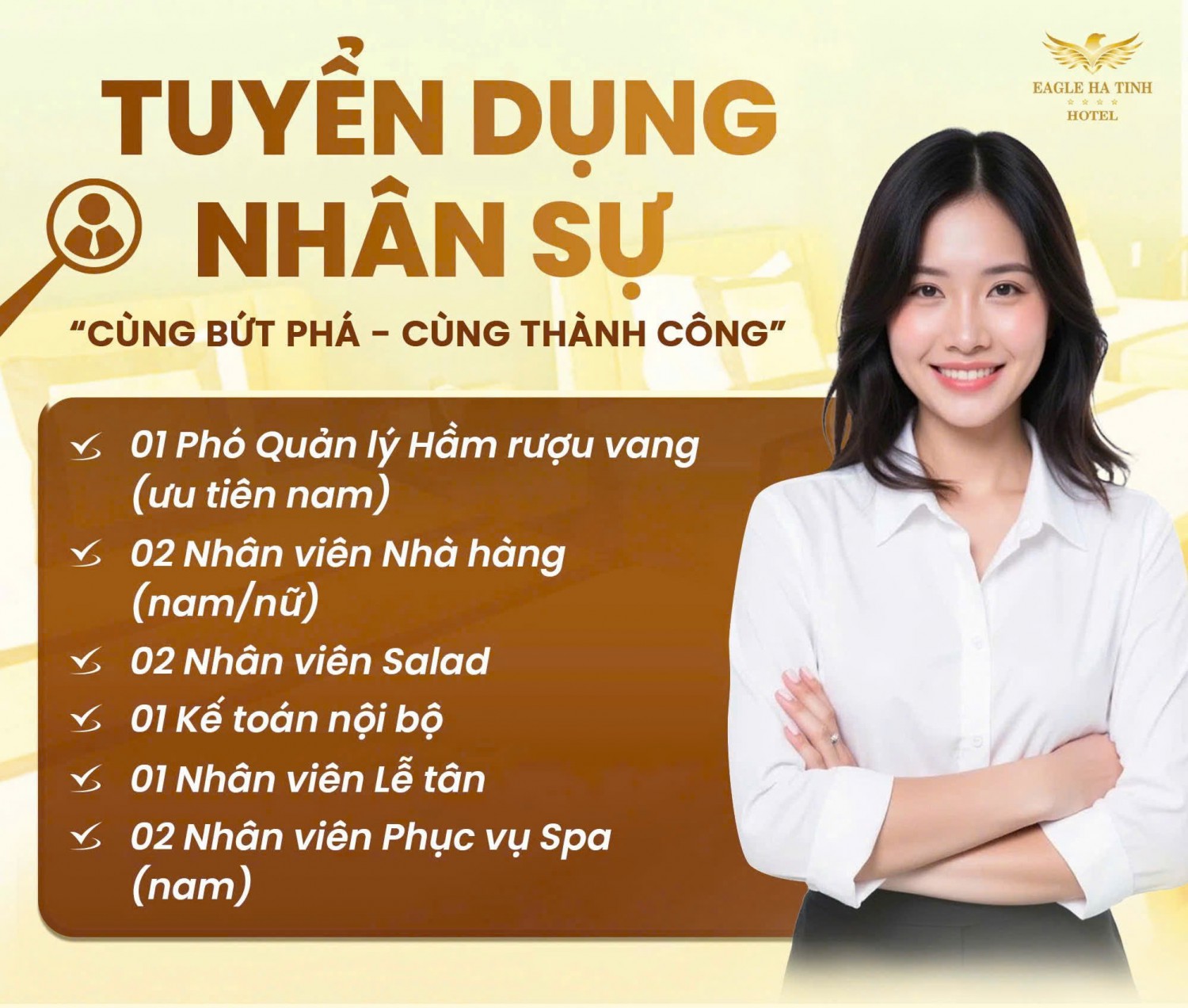 Khách sạn Đại Bàng tuyển dụng nhiều vị trí hấp dẫn